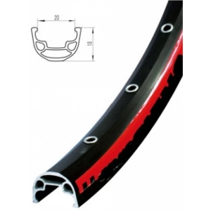 OBRĘCZ 26" 32H 20x18mm ALU PODW. CZARNA