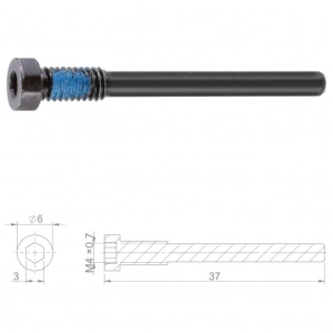 ŚRUBA KLOCKA TARCZ. M4 x 0,7 37mm STAL