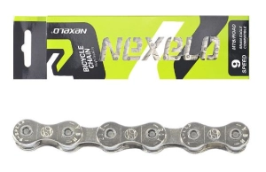 ŁAŃCUCH  9rz. NEXELO MTB/SZOSA 116 ogniw SREBRNY