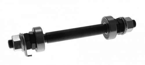 Oś piasty przód fi10 długość 145mm łozyska masz.